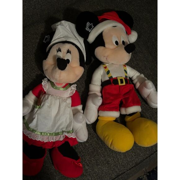 18” Holiday Mickey and Minnie Mouse Plush Set - Picture 2 of 5